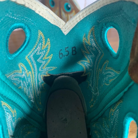 Ariat Leather Cowboy Boots Size 6.5 Teal Brown - Picture 7 of 7